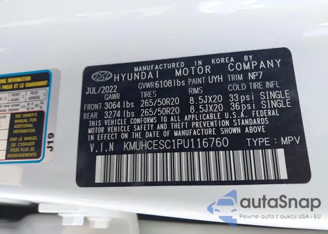 2023 Genesis Gv80 3.5T Awd из США, поврежденный, VIN KMUHCESC1PU116760